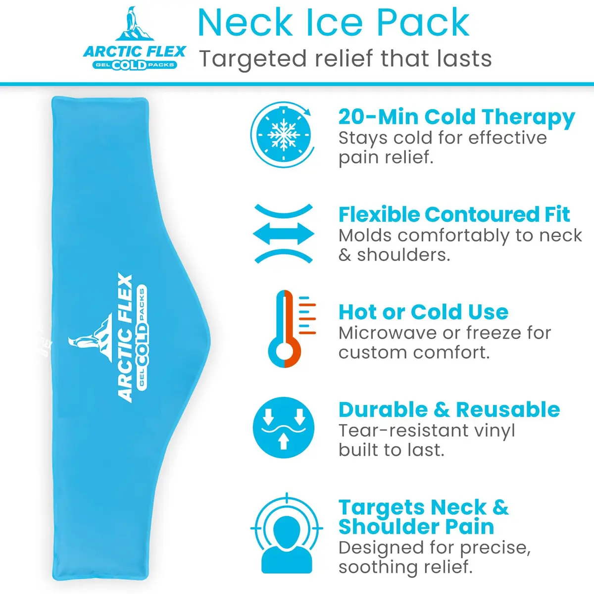 Arctic Flex Neck Ice Pack Large | Targeted Cold & Hot Therapy for Neck & Shoulders - view 2