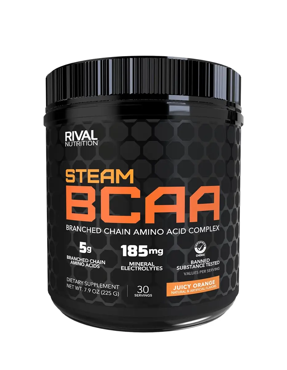 Rival Nutrition Steam BCAA Instanized Powder Juicy Orange | 30 Servings for Athletes & Bodybuilders - main product image