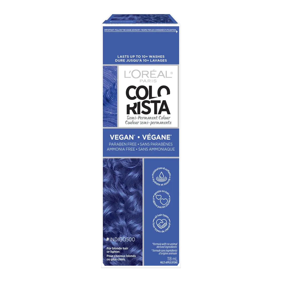 L'Oreal Paris Colorista Semi Permanent Hair Color - Indigo | For Bleached or Blonde Hair - main product image
