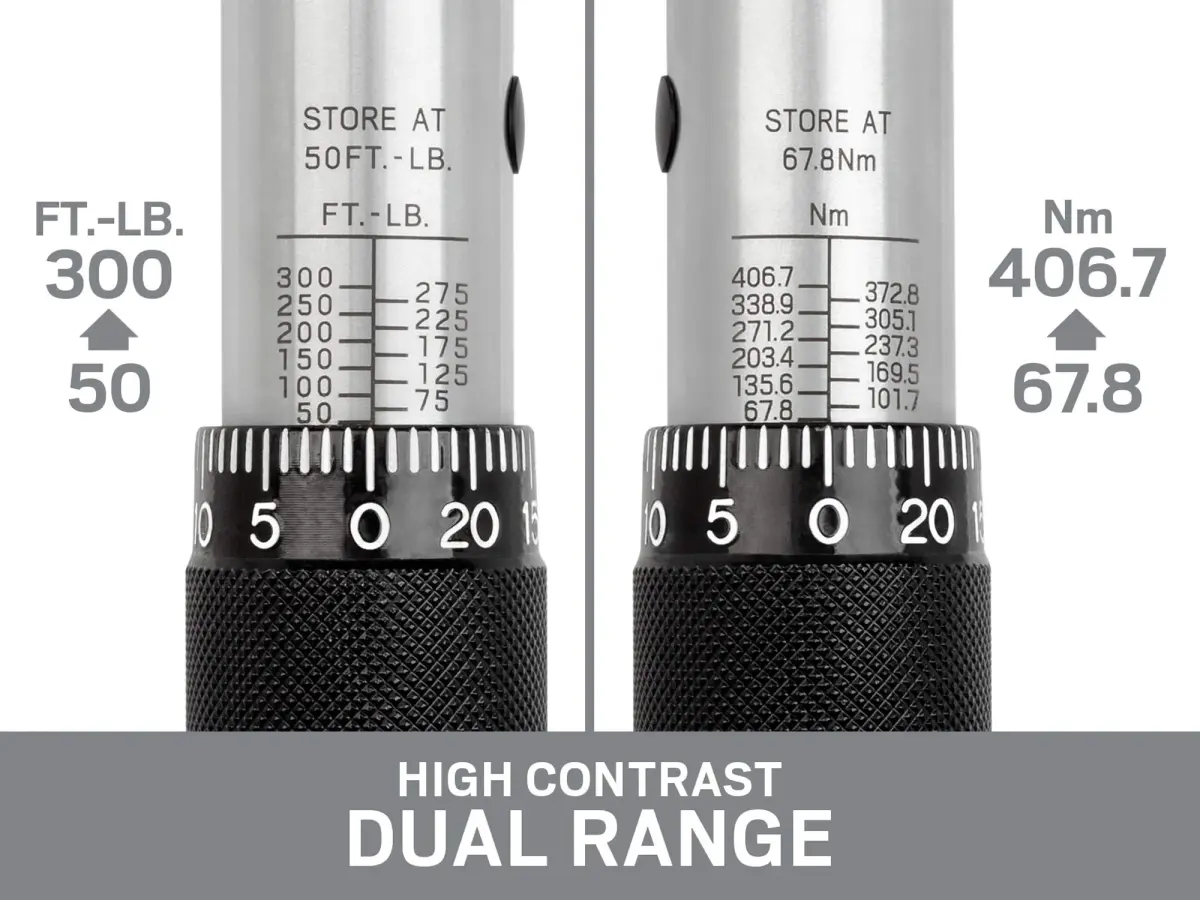 TEKTON 3/4 Inch Drive Micrometer Torque Wrench 406.7 Nm (50-300 ft.-lb.) | Accurate to +/- 4% - view 3