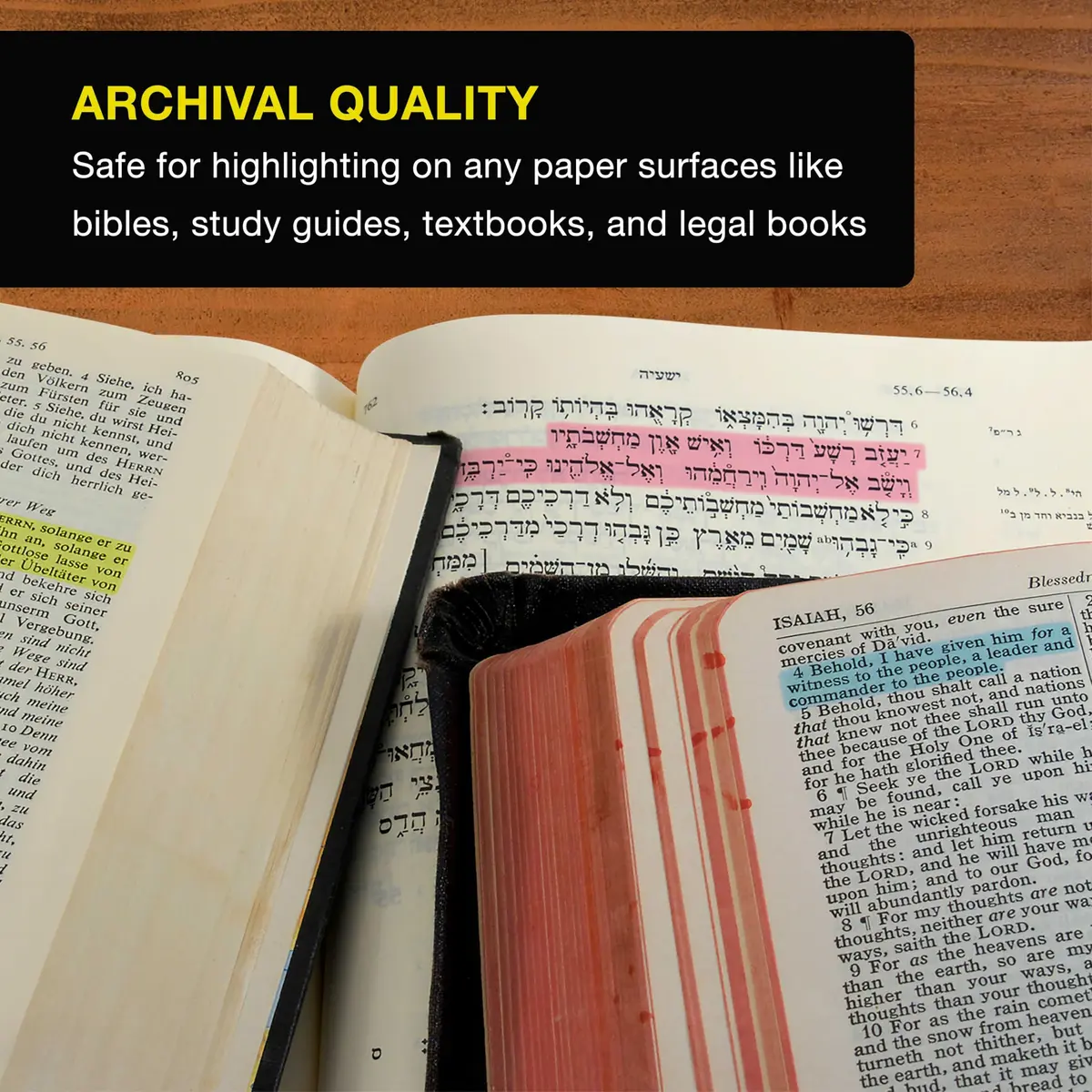 US Office Supply Bible Safe Highlighter Set of 6 Assorted Pastel Colors | No Bleed, Smooth Gel, Bible & Journal Friendly - view 5