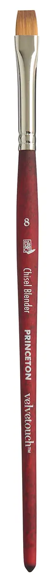 Princeton Velvetouch Artiste Series 3950 Chisel Blender Brush Size 8 | Mixed-Media Synthetic Brush for Acrylic, Watercolor & Oil - main product image