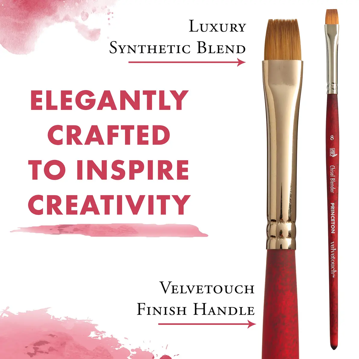 Princeton Velvetouch Artiste Series 3950 Chisel Blender Brush Size 8 | Mixed-Media Synthetic Brush for Acrylic, Watercolor & Oil - view 4