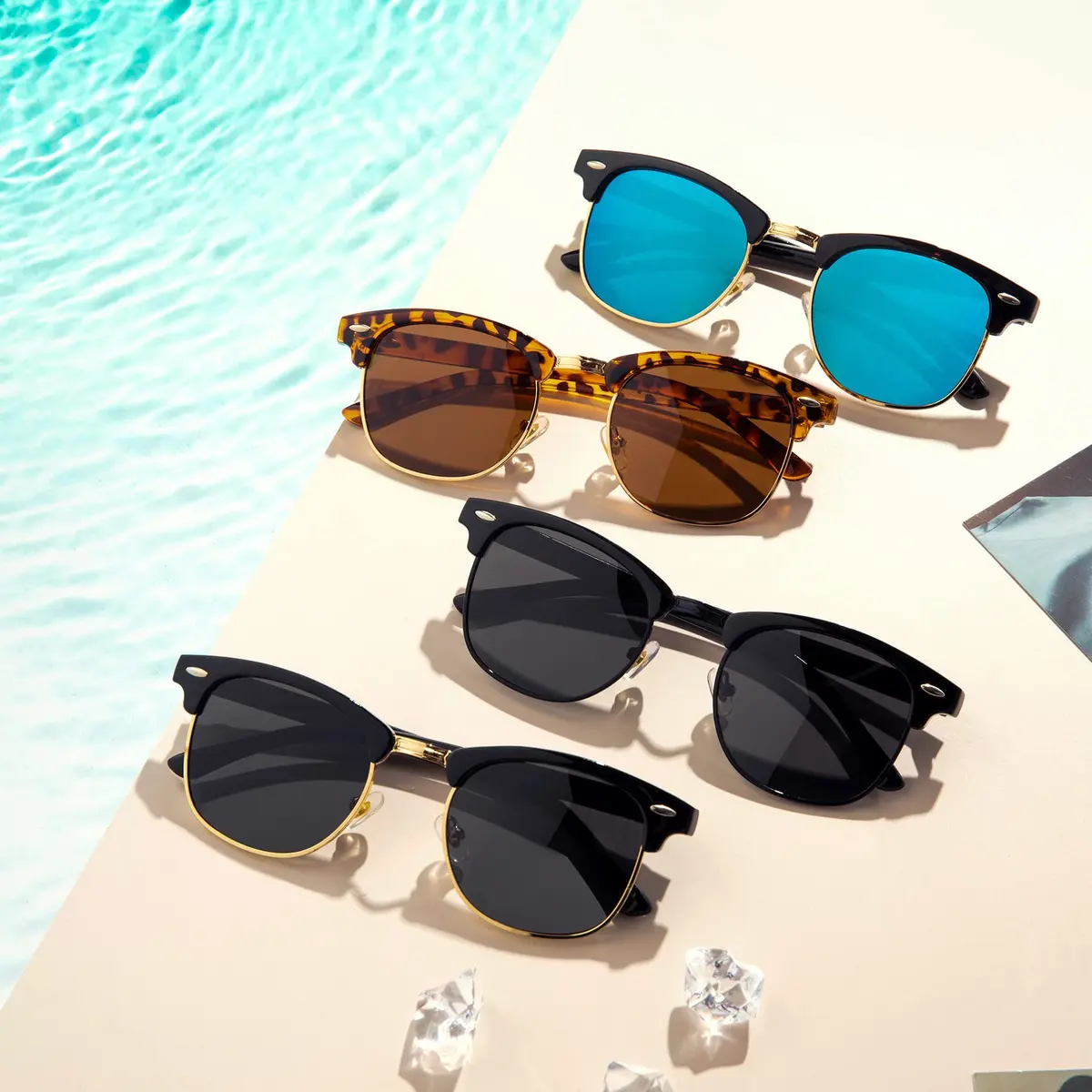 Pro Acme Classic Semi-Rimless Polarized Sunglasses for Women Men | UV400 Protection - view 8