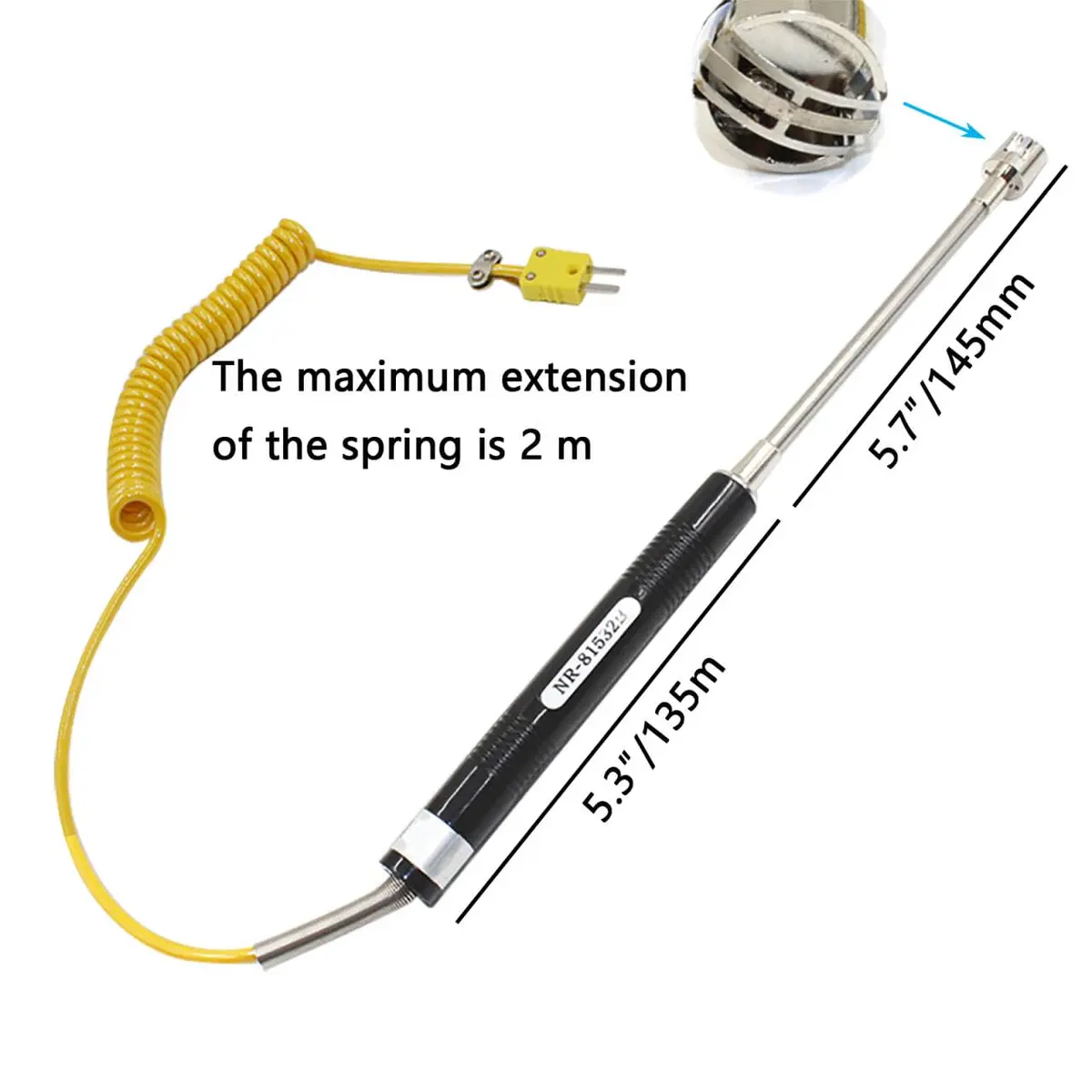 URBEST Surface Thermocouple -50 to 500°C | Handheld K Type Probe for Surface Temp Measurement - view 2