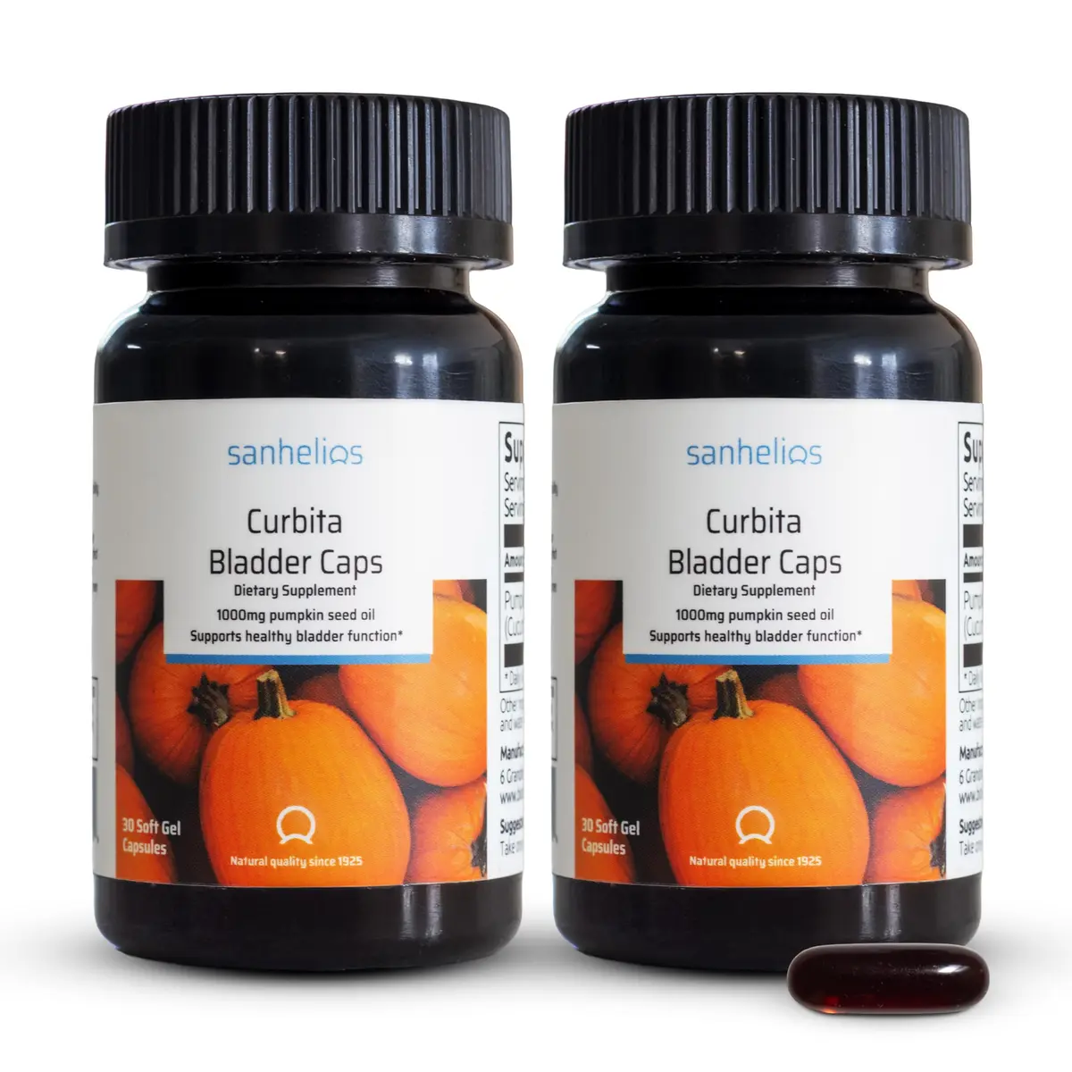 Sanhelios Curbita Pumpkin Seed Oil Capsules, Bladder Support, 2 Pack | Natural Urinary Health Support - main product image