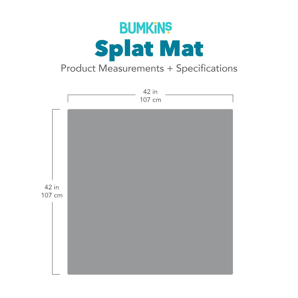 Bumkins Baby Splat Mat for Under High Chair | Waterproof Reusable Cloth, 42x42 Inch, Gray Arrows - view 7