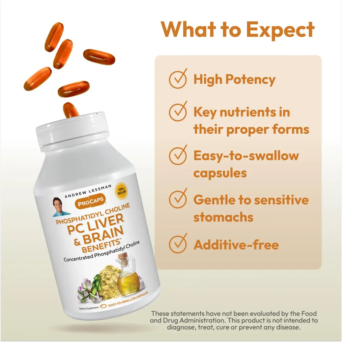 Andrew Lessman ProCaps PC Liver & Brain Benefits 180 Count (Pack of 1) | Phospholipid Complex for Cognitive Function & Liver Health - view 4