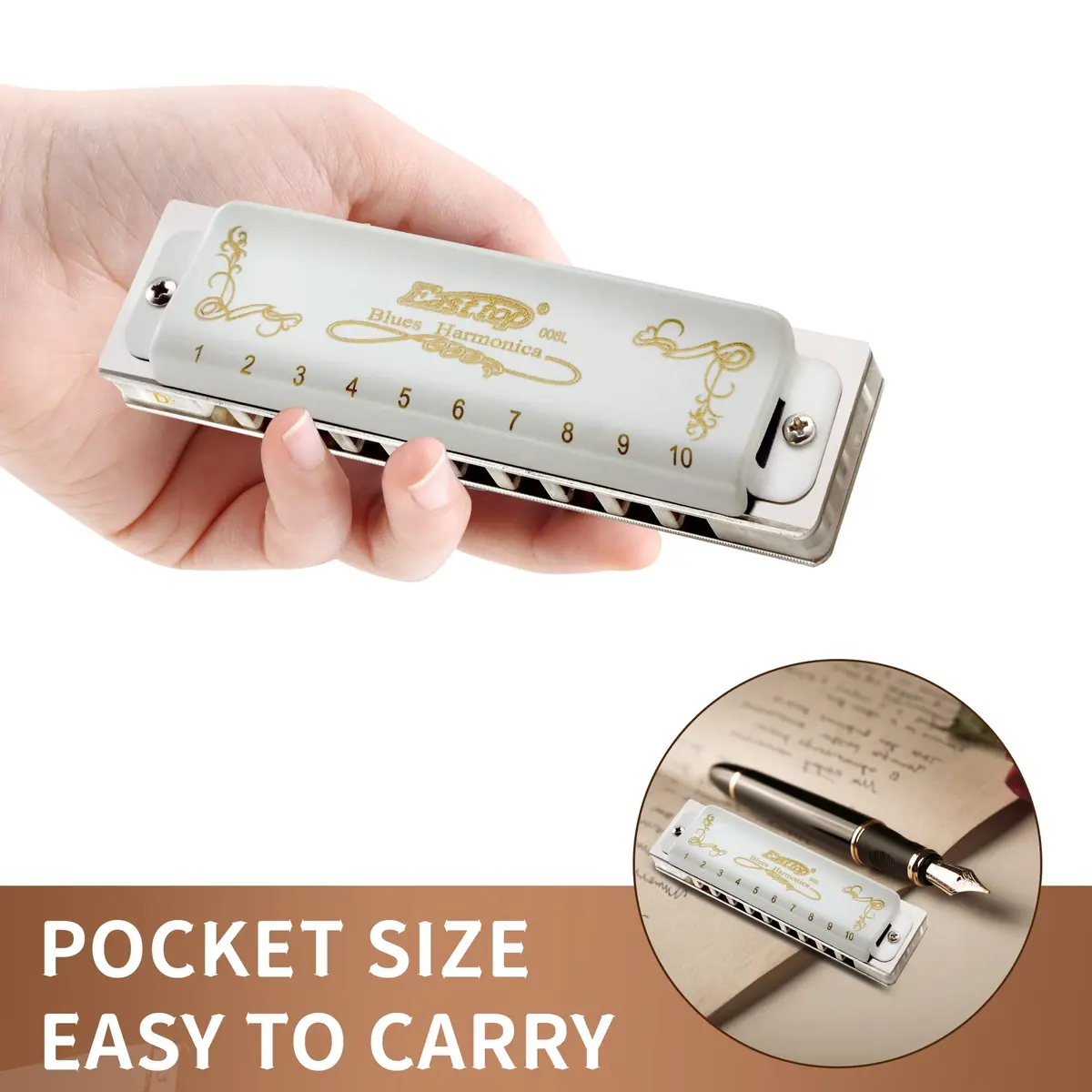 East top Blues Harmonica, 10 Holes 20 Tones Diatonic Mouth Organ, Key of Db | Professional & Beginner Friendly - view 5