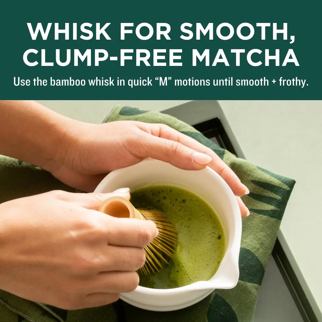 Jade Leaf Traditional Matcha Whisk Set with Bamboo Chasen, Chashaku, Sifter & Handbook | Authentic USA Import - view 3