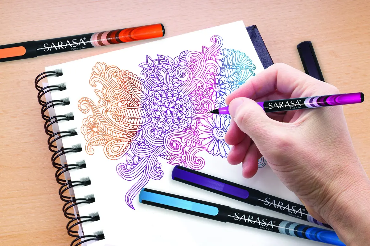 Zebra Pen Sarasa Fineliner Pen, 0.8mm, Blue (12-Pack) | Smooth Ink Flow for Artists & Students - view 3