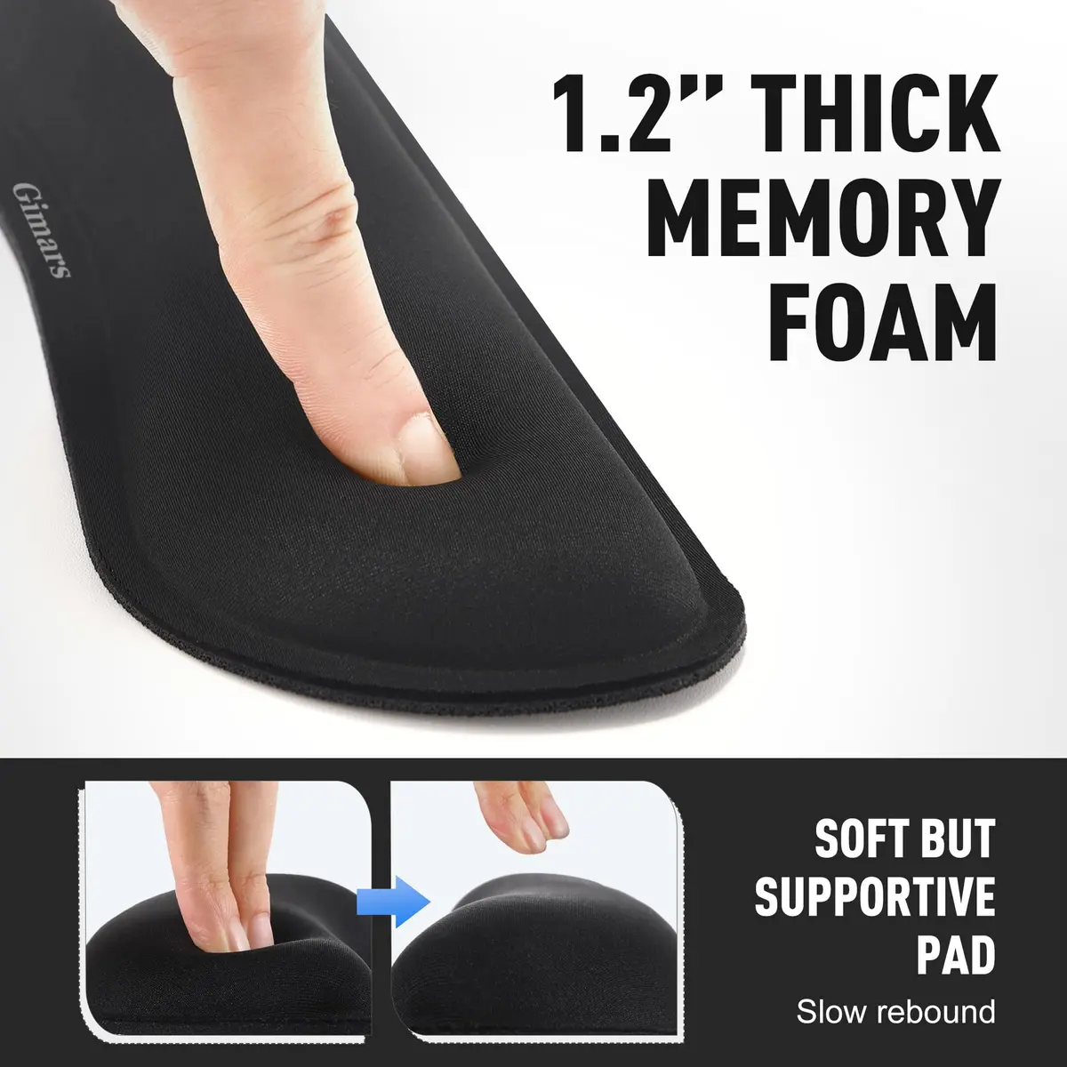 Gimars Upgrade Enlarge Silky Superfine Fabric Memory Foam Keyboard Wrist Rest Set with Mouse Pad | Ergonomic Typing Pain Relief for Office & Gaming - view 5