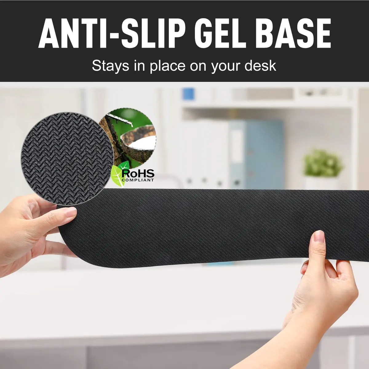 Gimars Upgrade Enlarge Silky Superfine Fabric Memory Foam Keyboard Wrist Rest Set with Mouse Pad | Ergonomic Typing Pain Relief for Office & Gaming - view 6