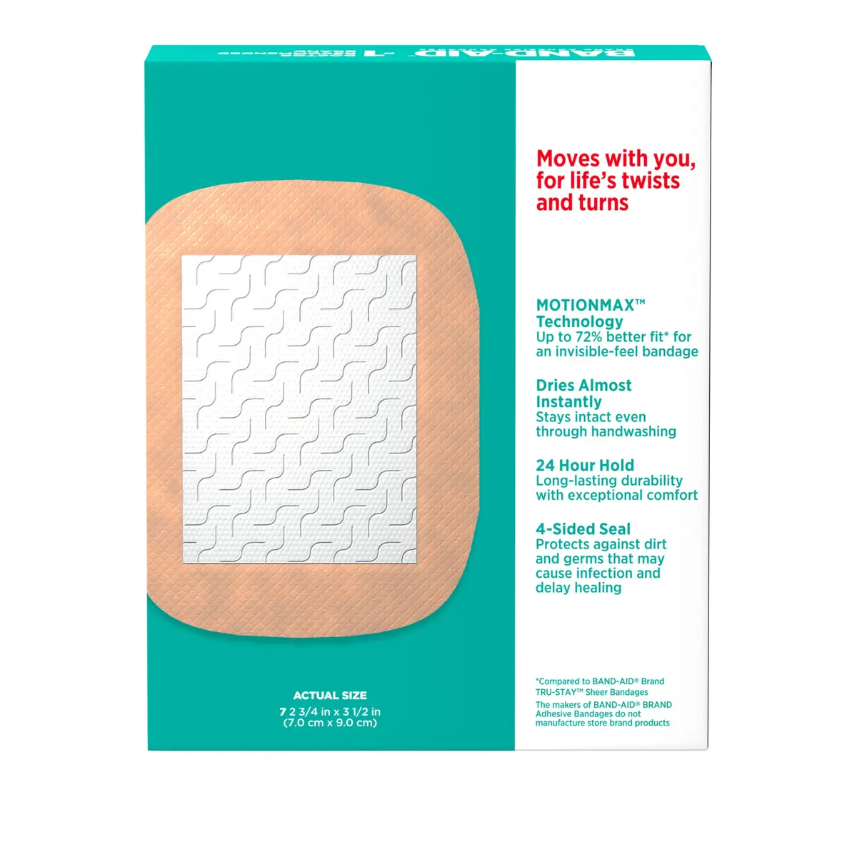 Band-Aid Skin-Flex Adhesive Bandages Extra Large 7 Count | Flexible, Waterproof, 24-Hour Wear - view 7