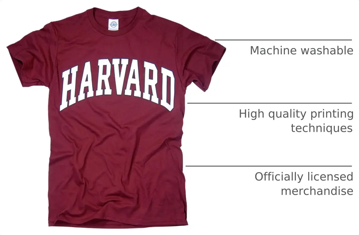 New York Fashion Police Harvard University T-Shirt - Arched Block - Crimson -S | Officially Licensed, Cotton, Small - view 3