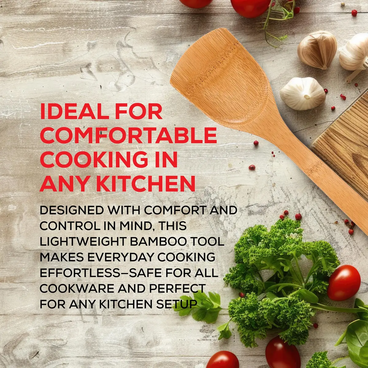 Helen's Asian Kitchen Natural Bamboo Stir Fry Spatula and Wok Tool, 13.5-Inch | Sustainable Kitchen Utensil for Wok Cooking - view 7