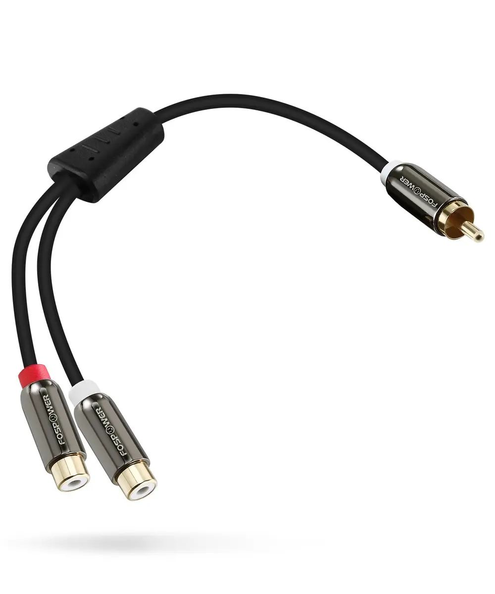 FosPower 8-inch RCA Y Adapter Cable | 1 Male to 2 Female Stereo Audio Splitter Connectors - view 6