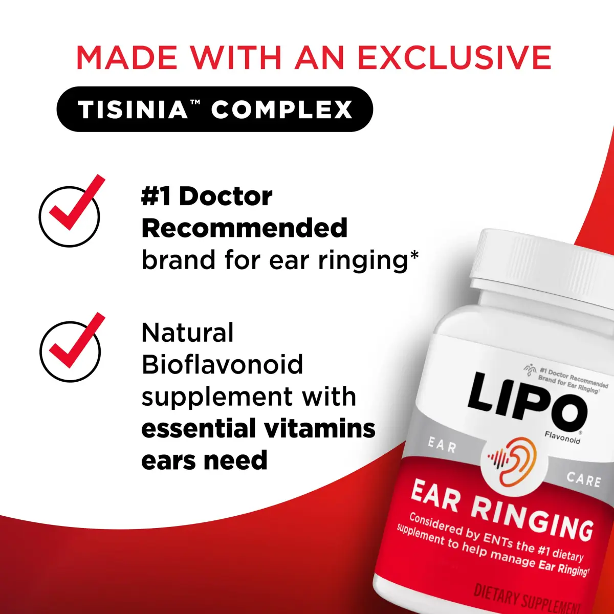 LIPO-Flavonoid Lemon Bioflavonoid Complex 500 Caplets | Supports Inner Ear Health & Circulation - view 2