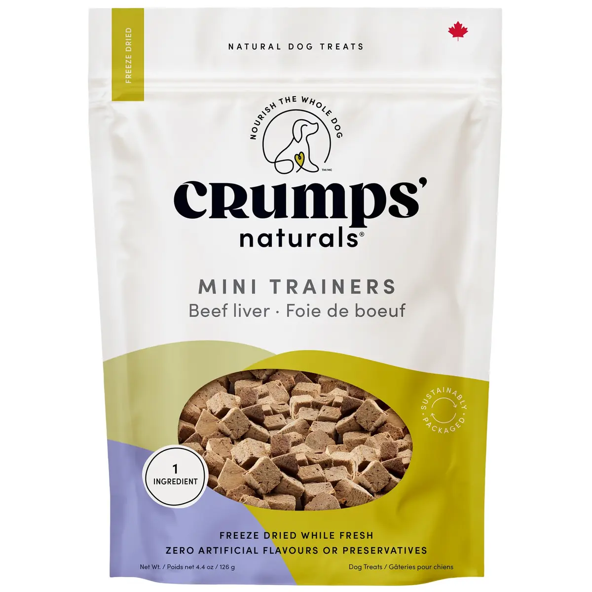 Crumps' Naturals Freeze Dried Beef Liver Mini Trainers, 4.4oz | All-Natural Dog Treats for Training & Rewards - main product image