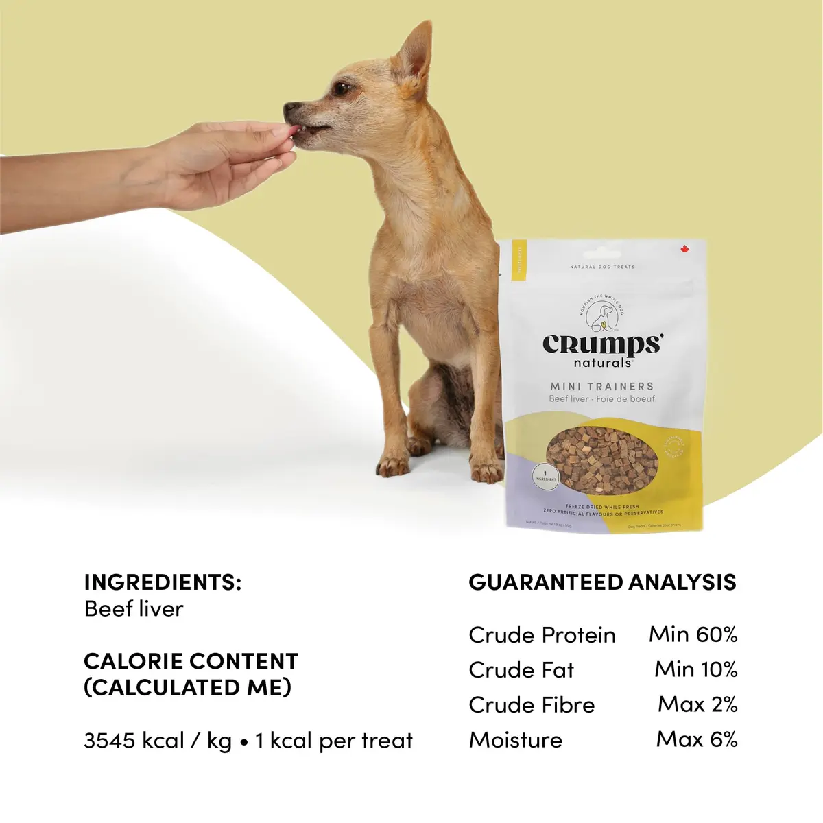 Crumps' Naturals Freeze Dried Beef Liver Mini Trainers, 4.4oz | All-Natural Dog Treats for Training & Rewards - view 8