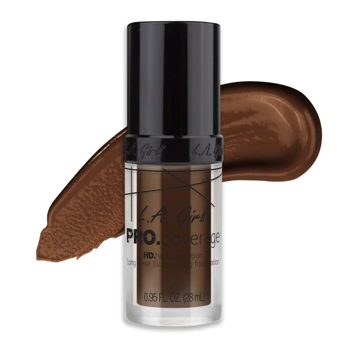 L.A. Girl Pro Coverage Liquid Foundation - Dark Chocolate | Dewy, Radiant Finish - main product image