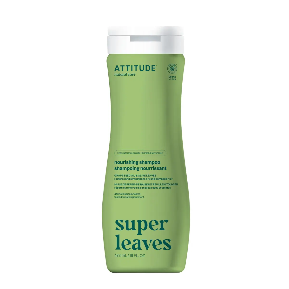 ATTITUDE Nourishing Hair Shampoo for Dry and Damaged Hair, 473ml (16 Fl Oz) | EWG Verified, Vegan Formula - main product image