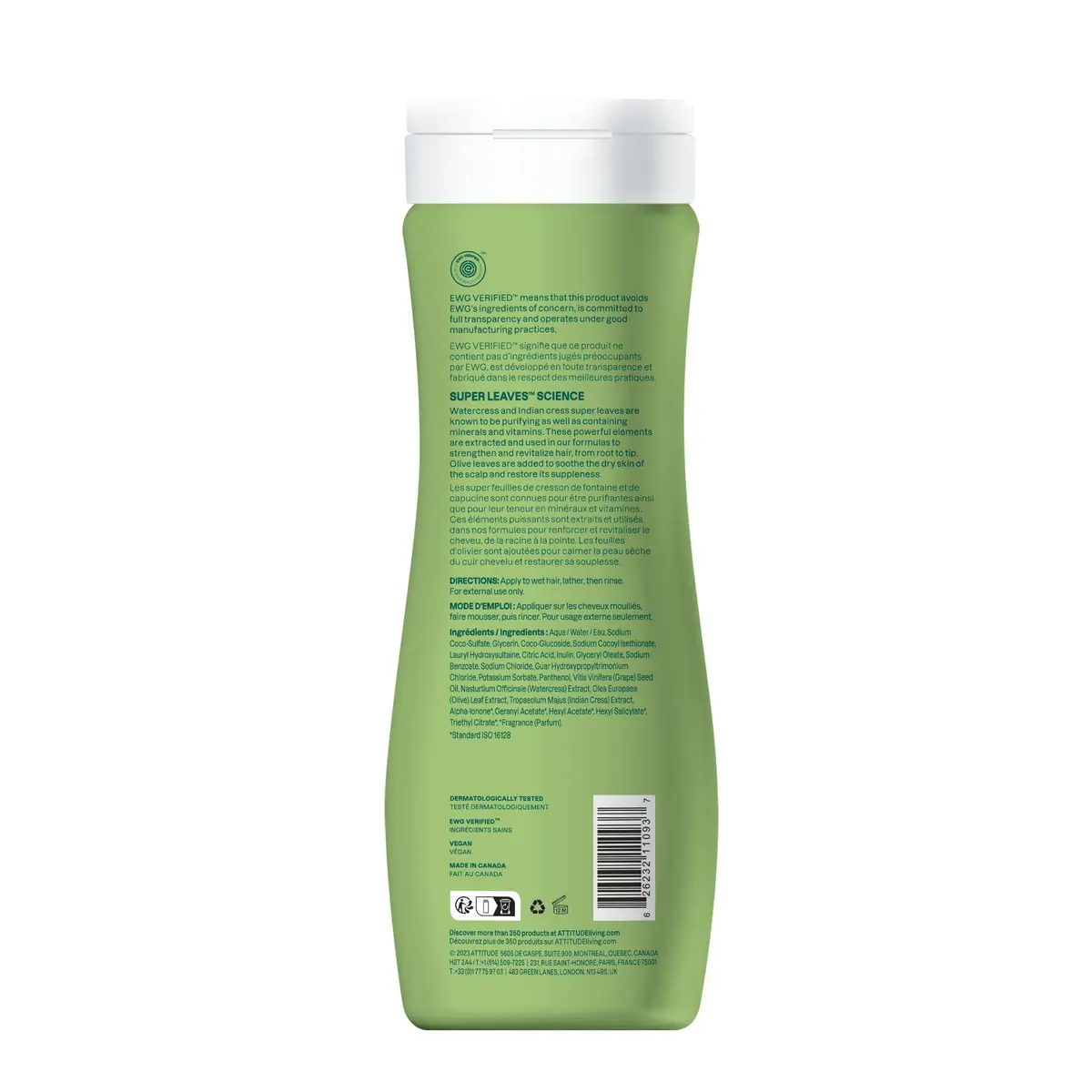 ATTITUDE Nourishing Hair Shampoo for Dry and Damaged Hair, 473ml (16 Fl Oz) | EWG Verified, Vegan Formula - view 8