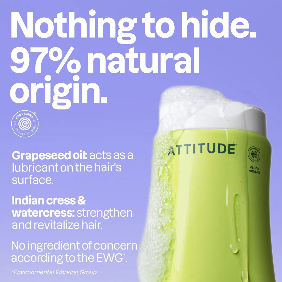 ATTITUDE Nourishing Hair Shampoo for Dry and Damaged Hair, 473ml (16 Fl Oz) | EWG Verified, Vegan Formula - view 3