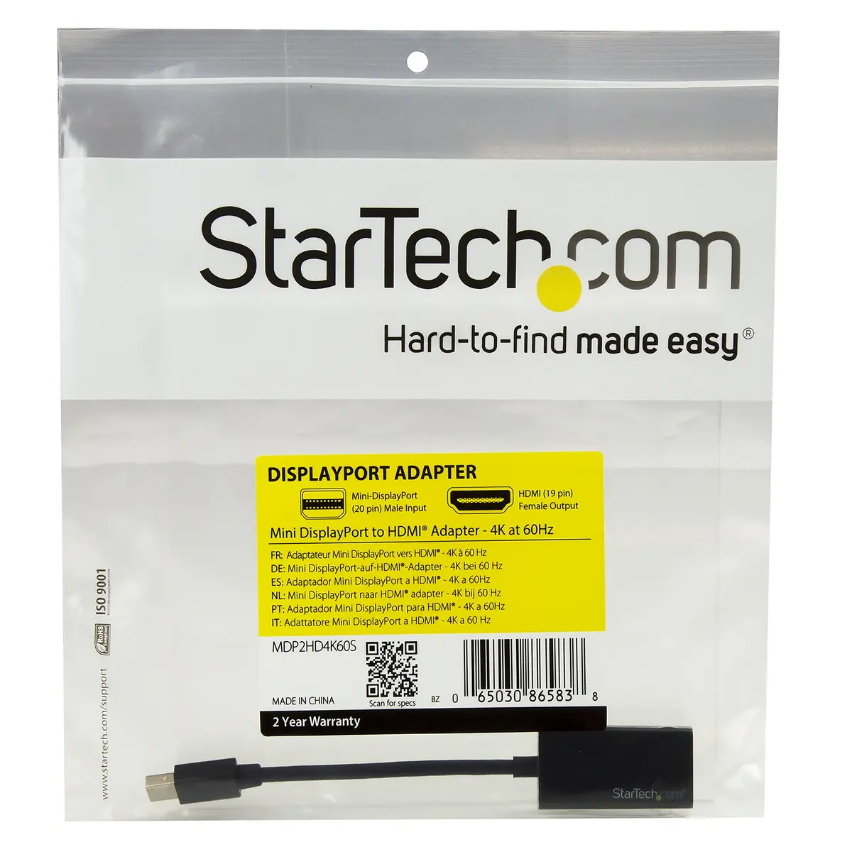 StarTech Active Mini DP to HDMI 2.0 Adapter, 4K 60Hz | Supports UHD 4K at 60Hz, Active Conversion - view 5