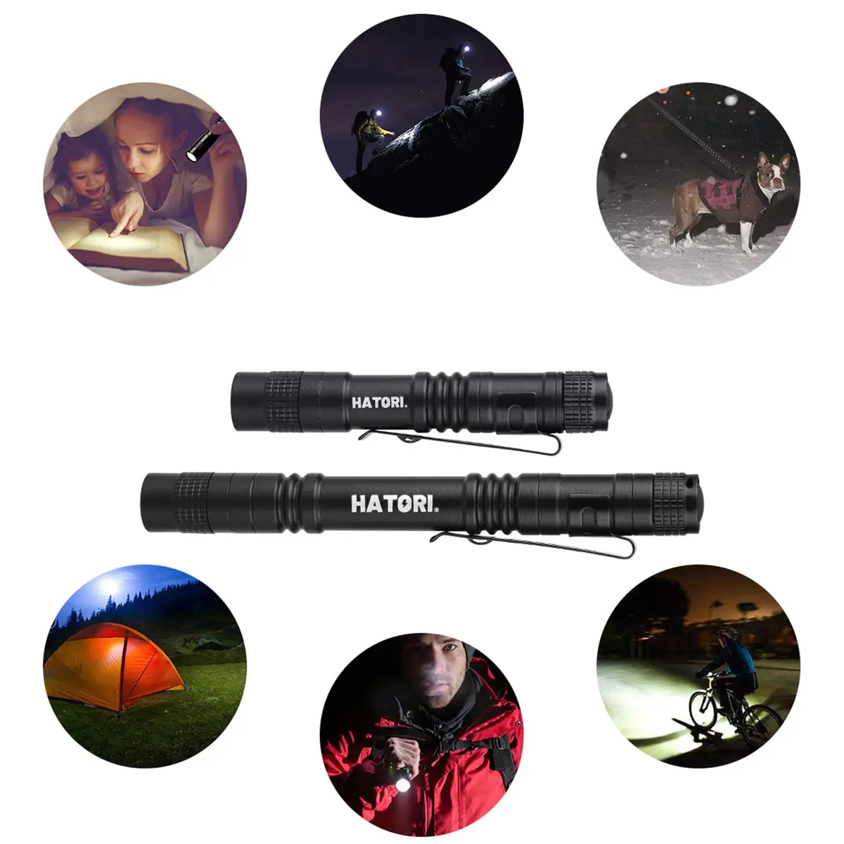 HATORI LED Mini Flashlight 3.55Inch | Bright Pocket Handheld Torch for Camping & Emergency - view 5