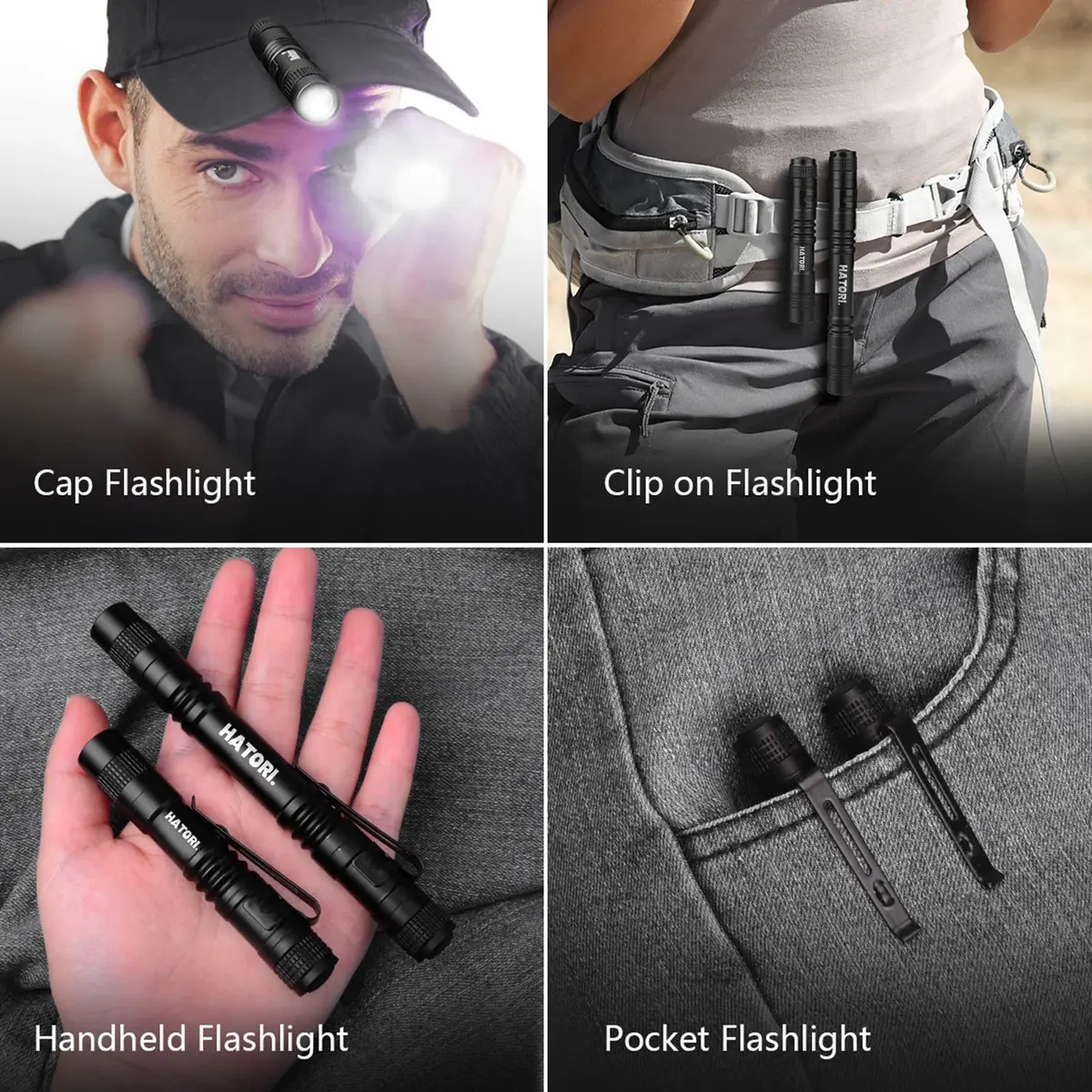 HATORI LED Mini Flashlight 3.55Inch | Bright Pocket Handheld Torch for Camping & Emergency - view 6