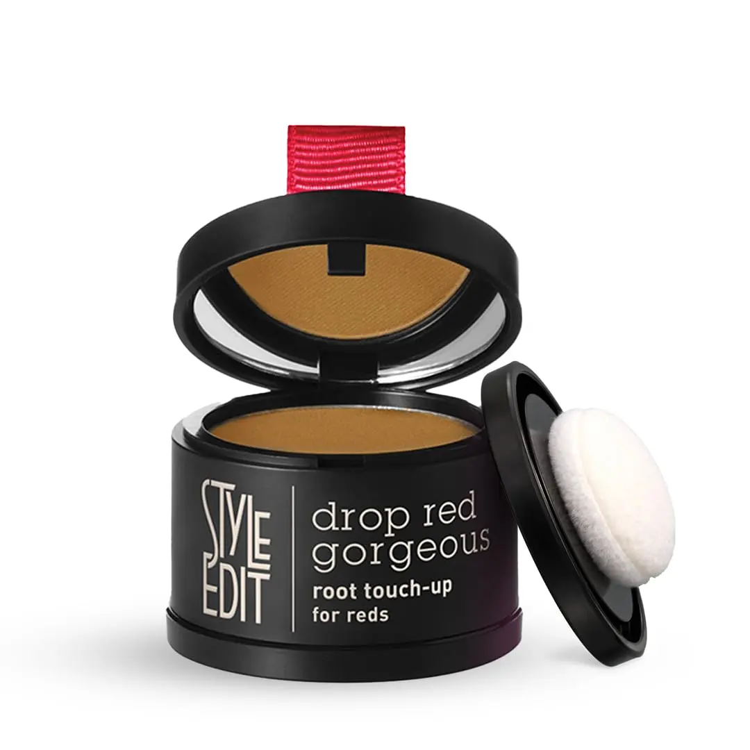 STYLE EDIT Root Touch Up Powder, Light Red | Instant Gray Concealer, Waterproof, No Residue (0.13 oz) - main product image