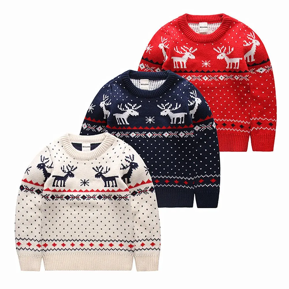 MULLSAN Children's Christmas Sweater 4T (1.8 kg) | Festive Red2 Pullover - view 2