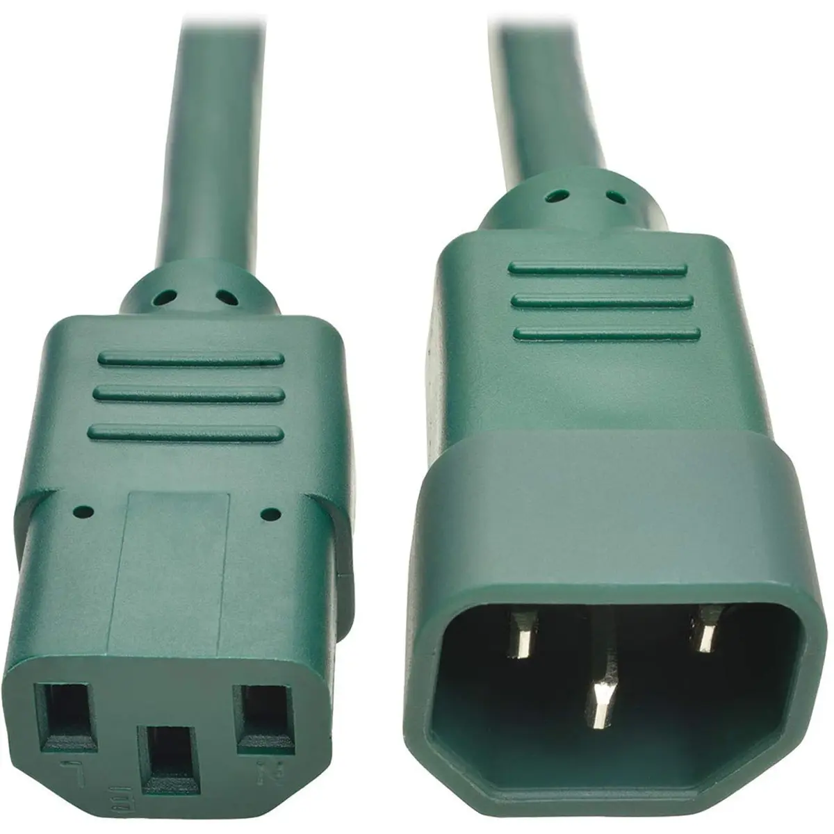 TRIPP LITE Heavy Duty Power Extension Cord 2 ft. C14 to C13 | 15A, 14 AWG, Green, UL Listed - main product image