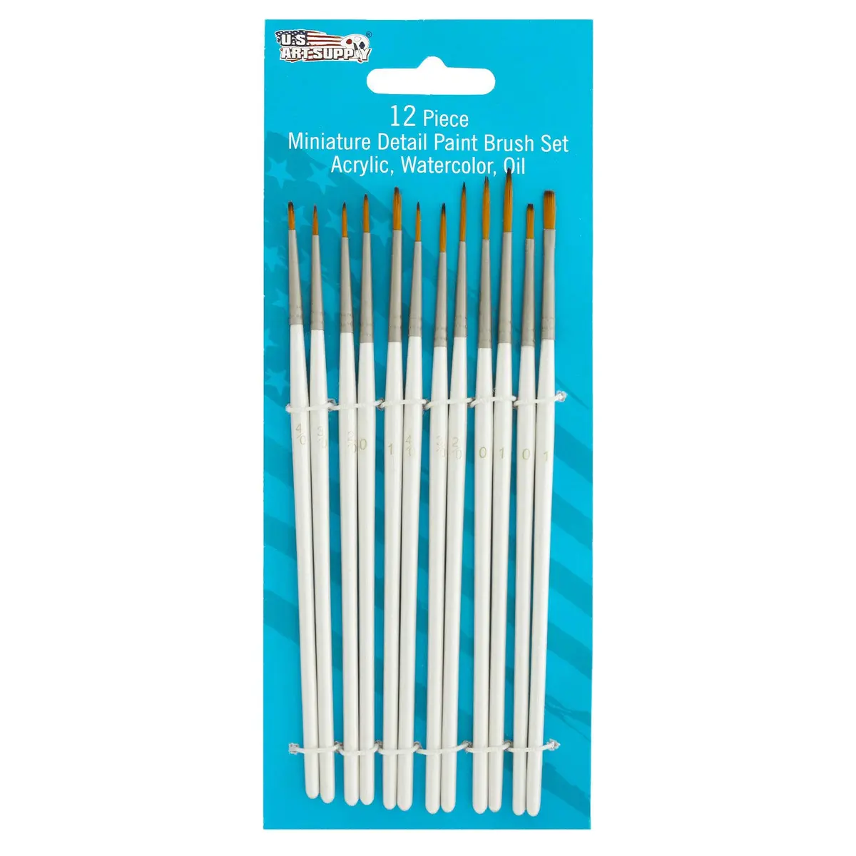 U.S. Art Supply Miniature Detail Paint Brush Set - 12 Miniature Brushes | Precision Fine Detail Art Tools - view 2