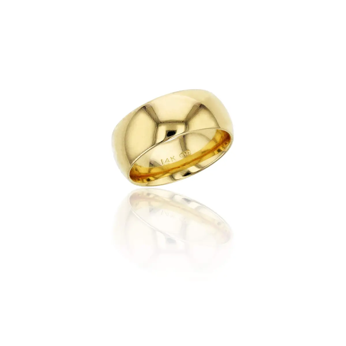 DECADENCE 10K Yellow Gold Wedding Band 8mm | Italian Craftsmanship, Hypoallergenic, Size 10.5 - main product image