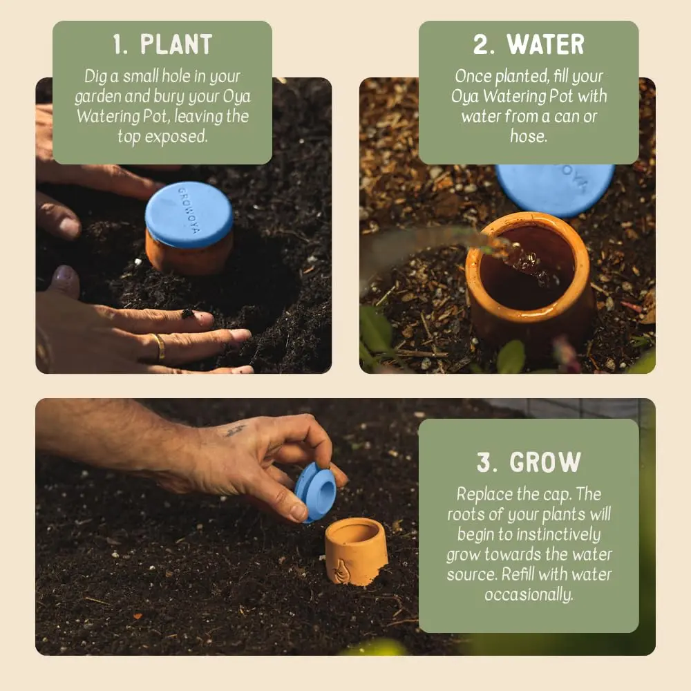 Growoya Large OYA Irrigation Pot for Garden Bed, Raised Planters & Grow Bags | Eco-Friendly Watering Solution (70-120 chars) - view 4