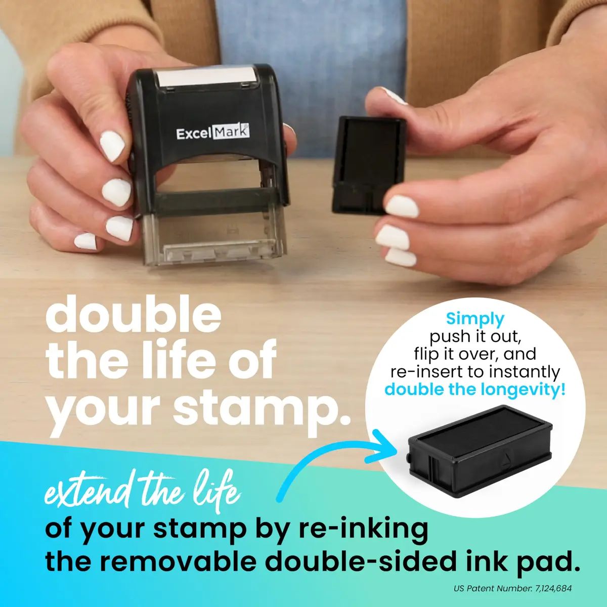 ExcelMark Copy Stamp Self-Inking Rubber Stamp 9/16 x 1-1/2 inches | Red Ink for Office Use, Ideal for Document Management - view 5