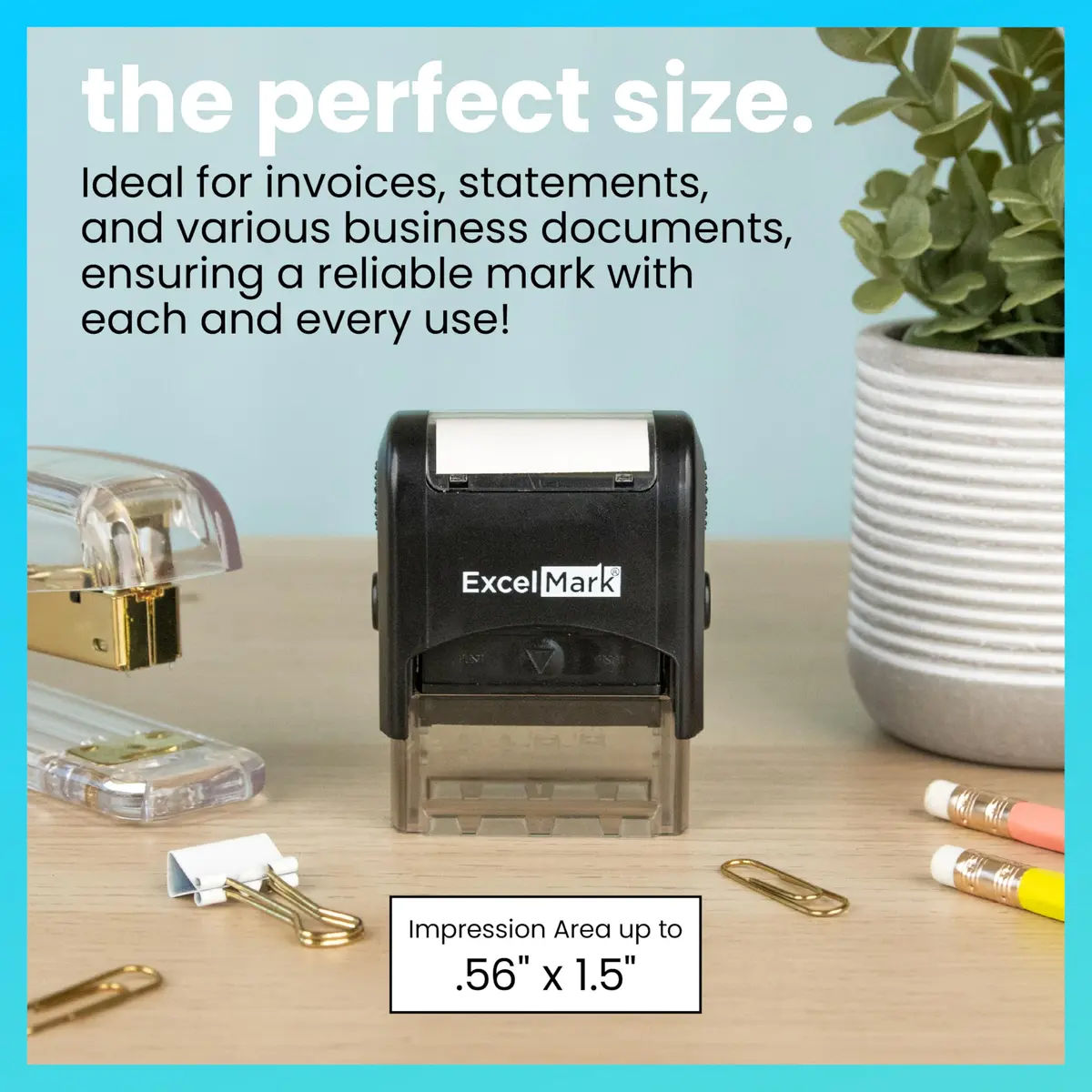 ExcelMark Copy Stamp Self-Inking Rubber Stamp 9/16 x 1-1/2 inches | Red Ink for Office Use, Ideal for Document Management - view 2