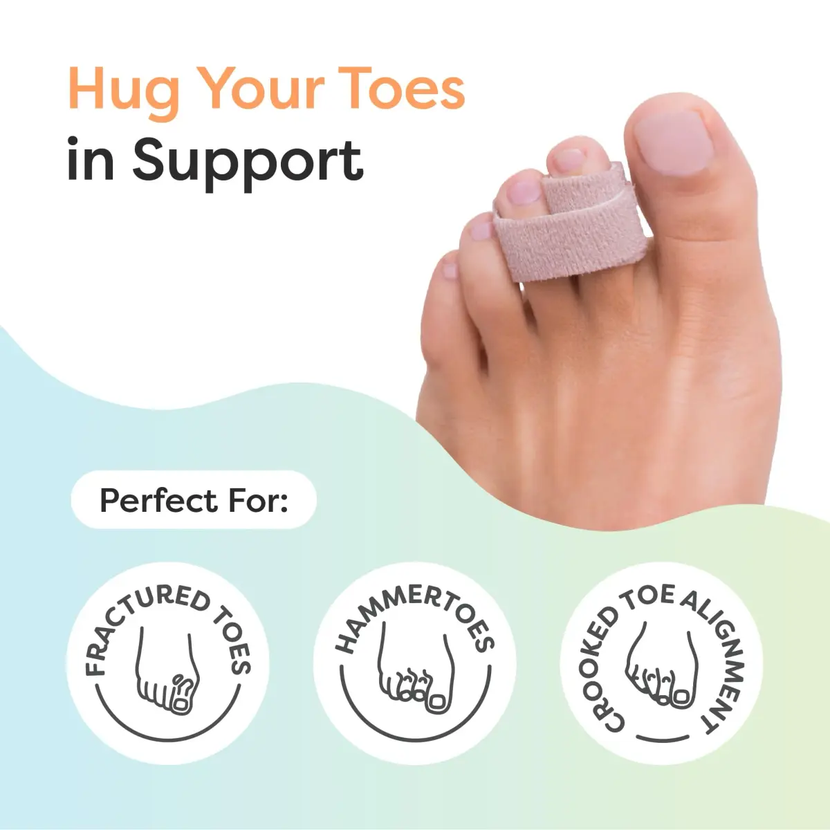 ZenToes Original Support Beige Hammer Toe Straightener & Buddy Wraps, 4 Count | Gentle Toe Support - view 3