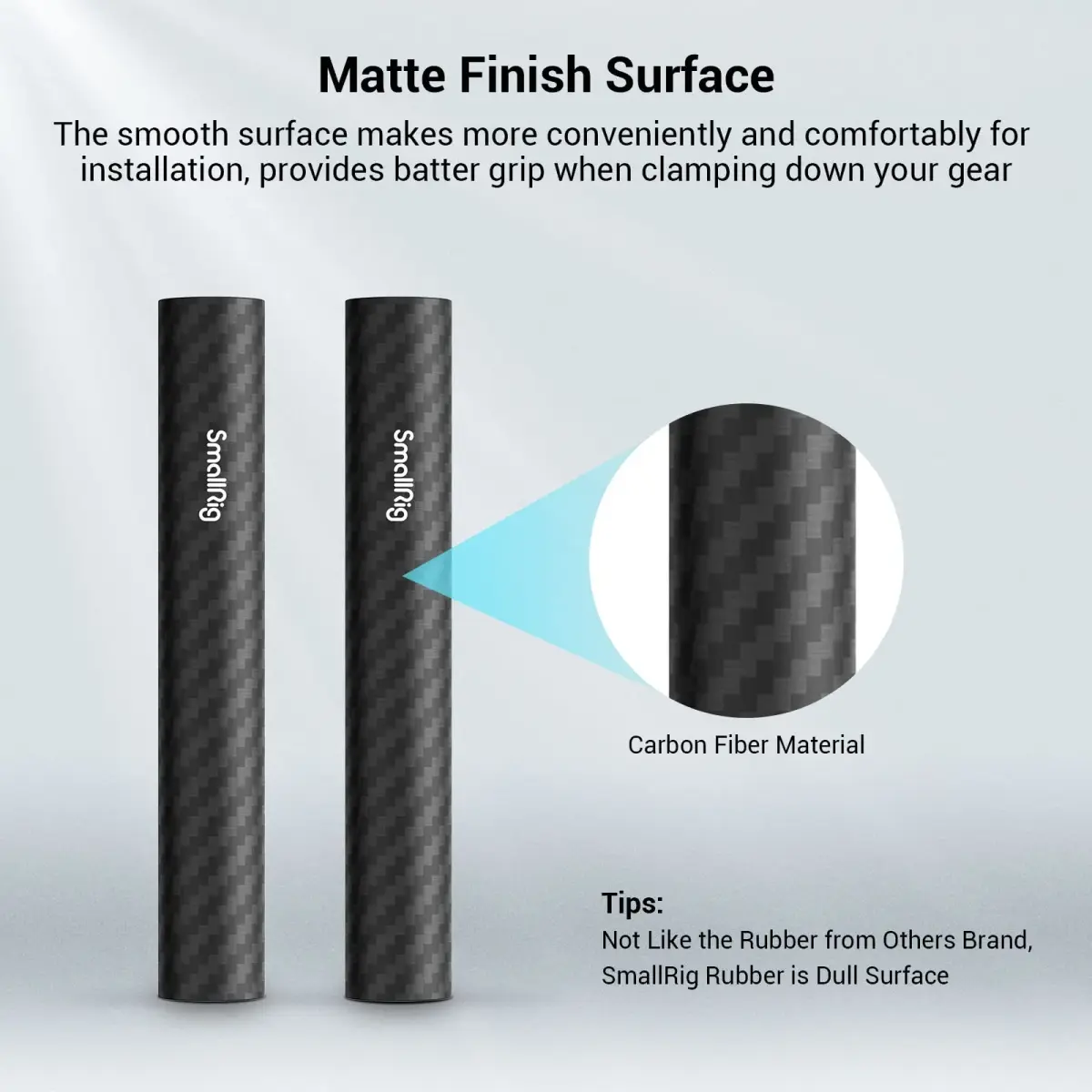 SMALLRIG 15mm Carbon Fiber Camera Rods 10cm (4") 2-Pack | Lightweight & Rigid Support for Camera Rigs - view 3