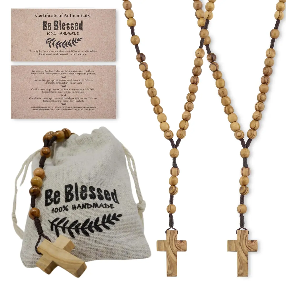 MIZZE Made for Luck Bethlehem Wooden Rosary Set | Catholic Prayer Beads for Men & Women - main product image