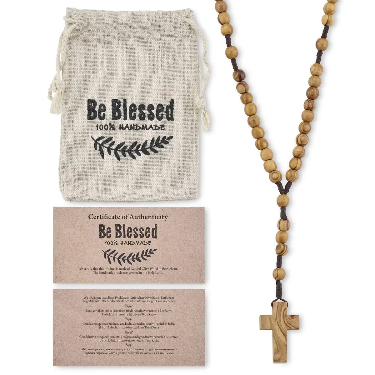 MIZZE Made for Luck Bethlehem Wooden Rosary Set | Catholic Prayer Beads for Men & Women - view 3