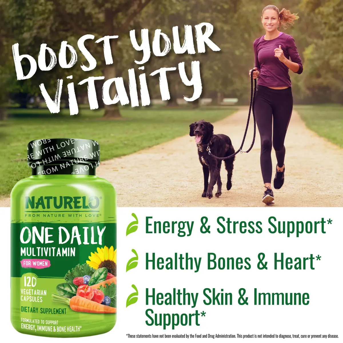 NATURELO One Daily Multivitamin for Women 120 Count | Plant-Based, Vegan, Non-GMO - view 4