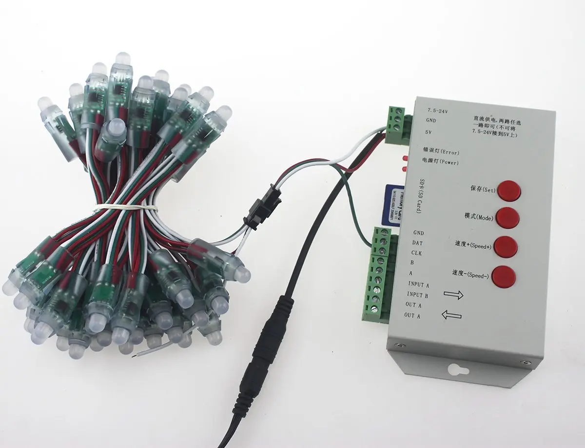 REXTiN T1000S LED RGB Full Color Programmable Pixel Controller with SD Card 144mm x 67mm x 25mm | Supports 512 Pixels - view 9