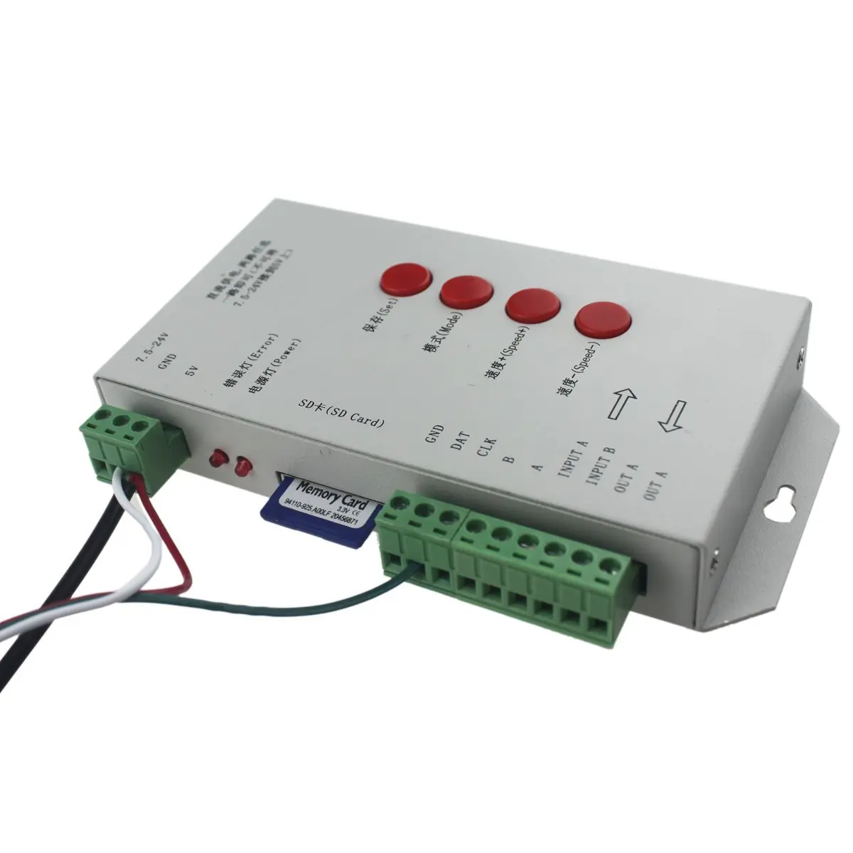 REXTiN T1000S LED RGB Full Color Programmable Pixel Controller with SD Card 144mm x 67mm x 25mm | Supports 512 Pixels - view 2