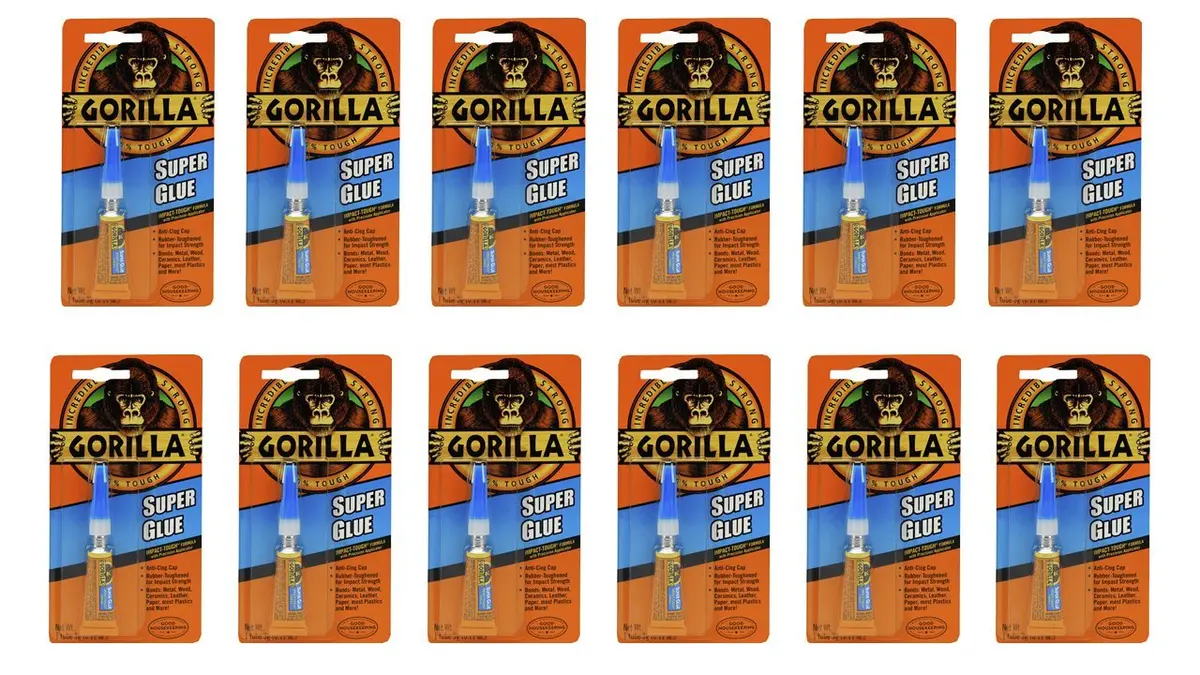 Gorilla Super Glue Tube, 3g | Clear, Pack of 12, Fast Bonding Adhesive - main product image