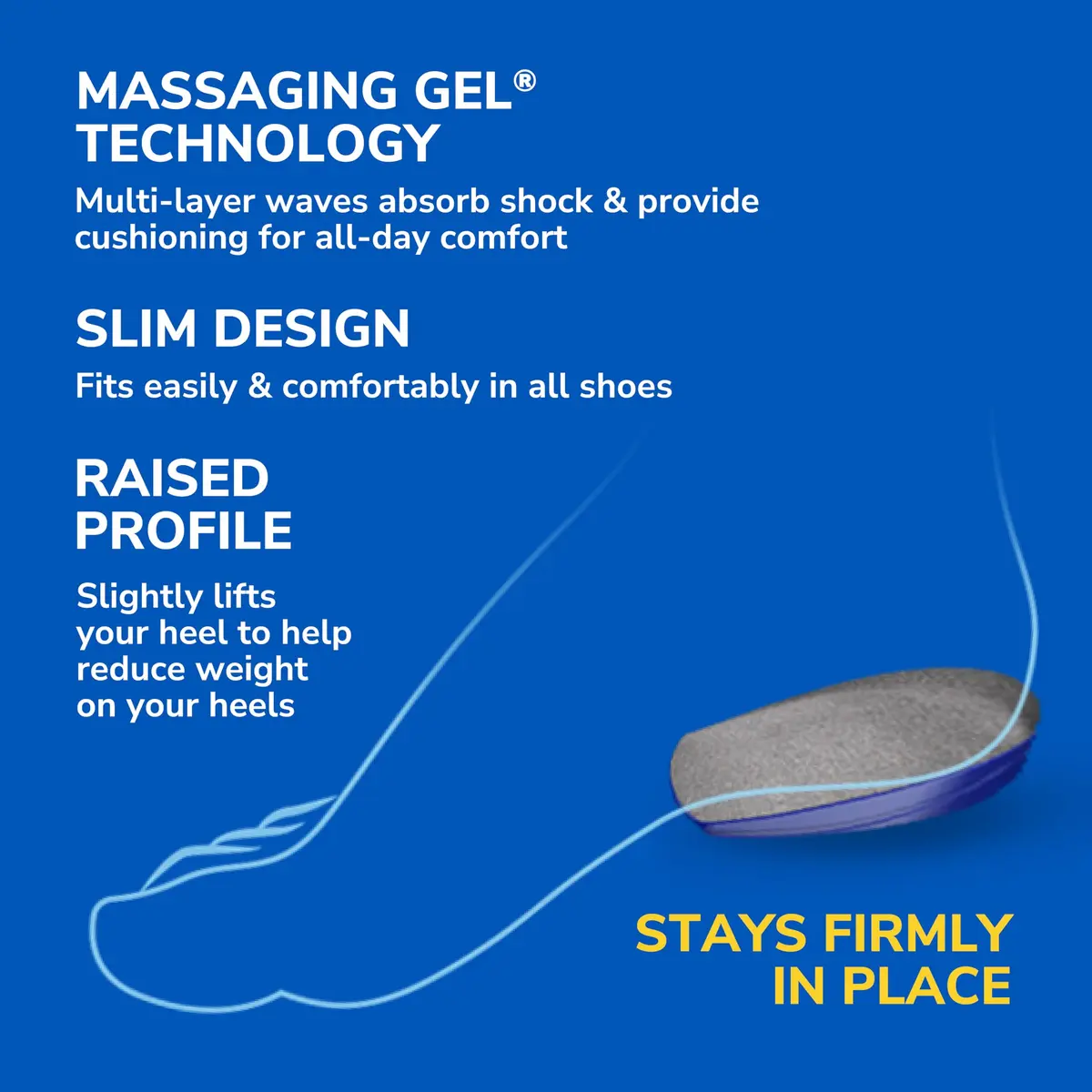 Dr. Scholl's Massaging Gel Heel Cushions for Men's Shoe Sizes 8-13 | All-Day Heel Pain Relief - view 5