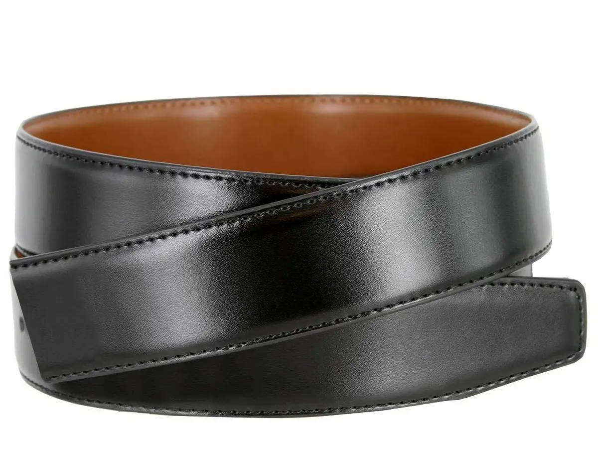 Belts.com Reversible Leather Belt Strap 1-3/8" (35mm) Wide | Genuine Leather Dress Belt, Black/Tan, Size 40 - view 2