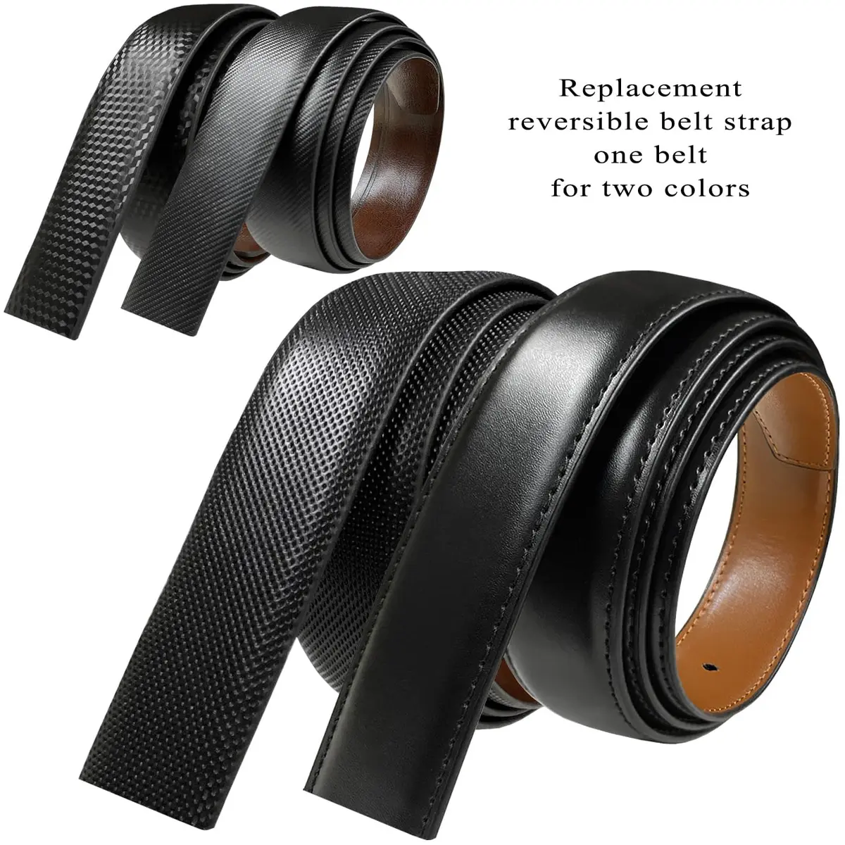 Belts.com Reversible Leather Belt Strap 1-3/8" (35mm) Wide | Genuine Leather Dress Belt, Black/Tan, Size 40 - view 4